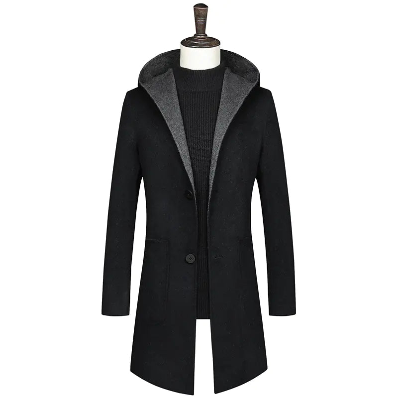 Chic Woolen Hooded Jacket
