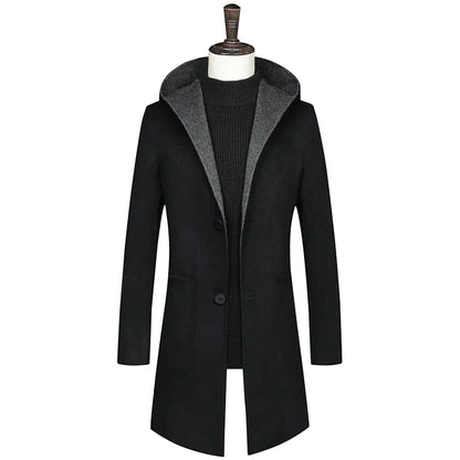 Chic Woolen Hooded Jacket