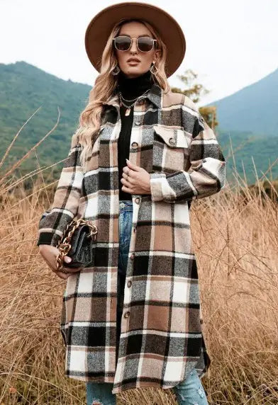 Chic Slit Lapel Coat