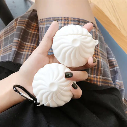Creative 3D Dumpling AirPods Case with Keychain