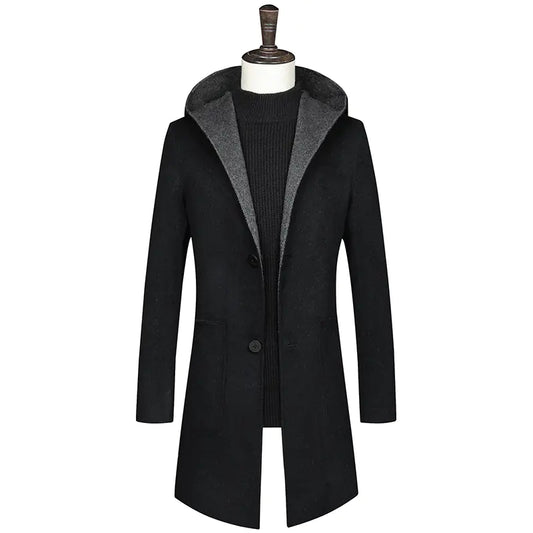 Chic Woolen Hooded Jacket