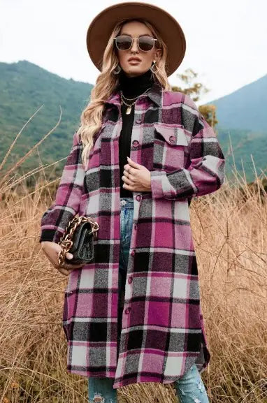 Chic Slit Lapel Coat