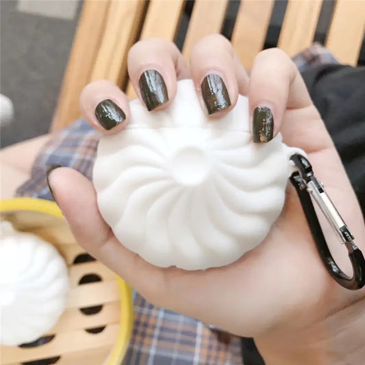 Creative 3D Dumpling AirPods Case with Keychain